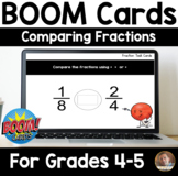 Comparing Fraction Boom Cards for 4th and 5th Grades: Pack of 16