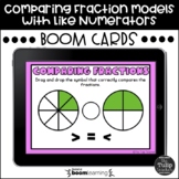 Comparing Fraction Models with Like Numerators Boom Cards™