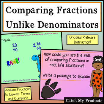 Preview of Comparing Fractions with Unlike Denominators for PROMETHEAN Board