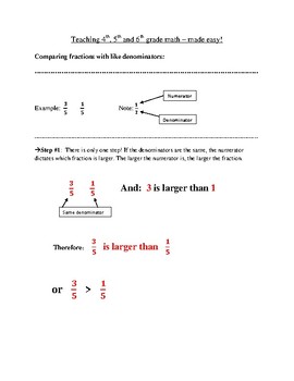 Preview of Comparing Fractions