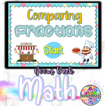 Preview of Comparing Fractions | BOOM Deck | Internet Activities
