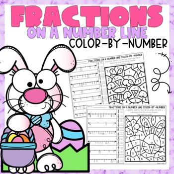 Preview of Comparing Fractions Color-By-Code l Easter Themed