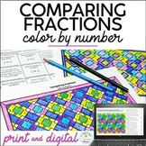 Comparing Fractions Color by Number Print and Digital