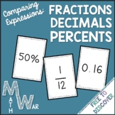 Fractions Decimals and Percents Card Game