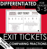 Comparing Fractions Exit Tickets Differentiated Math Asses