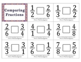Comparing Fractions Flash Cards