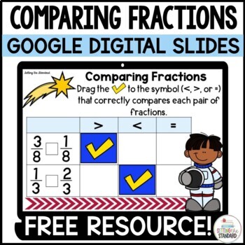 Preview of Comparing Fractions Freebie Math Google Slides