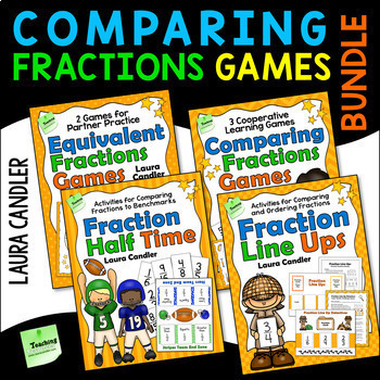 Preview of Comparing Fractions Games Bundle | Comparing and Ordering Fractions Activities