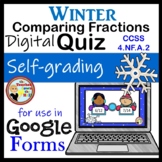 Comparing Fractions Google Forms Quiz Winter Themed