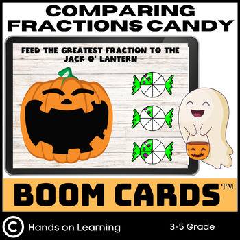 Preview of Comparing Fractions Halloween Boom Cards