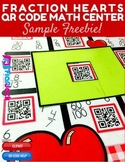 Comparing Fractions Heart-Themed QR Code Math Center FREEBIE