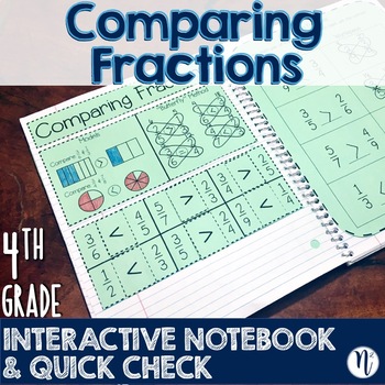 Preview of Comparing Fractions Interactive Notebook Activity & Quick Check TEKS 4.3D