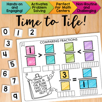 Preview of Comparing Fractions Math Center Math Tiles