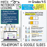 Comparing Fractions Math Notebook Lessons 4-5th (PowerPoint & Slides) Notes