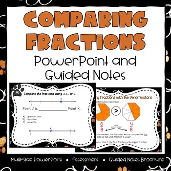 Preview of Comparing Fractions Powerpoint & Guided Notes - Third Grade