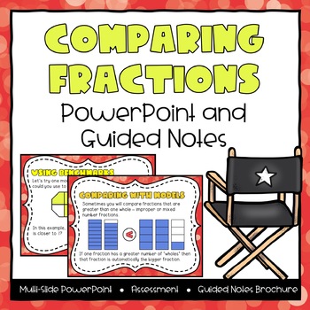 Preview of Comparing Fractions Powerpoint & Guided Notes - Fourth Grade