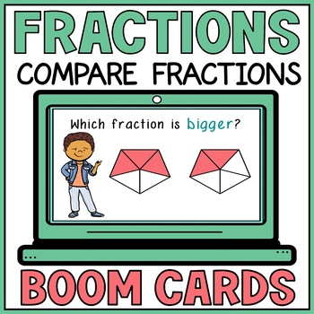 Preview of Comparing Fractions Like Denominators Boom Cards - Compare Fractions Models