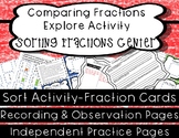 Comparing Fractions Sort Center- Challenge & Extra Support