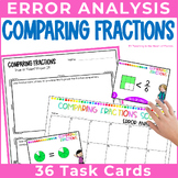 Comparing Fractions Task Cards + Math Writing | Error Analysis