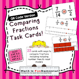 Comparing Fractions Task Cards - QR Code Version - 4 ways 
