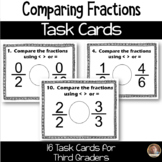 Comparing Fractions Task Cards: Set of 16 for Grade 3