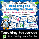 Comparing Fractions Task Cards - Short Answer (Penguin Fractions)