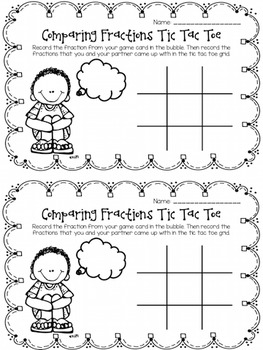 Fractions Tic-Tac-Toe with 5 Game Boards