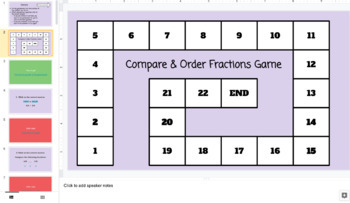 Preview of Comparing Fractions Virtual Board Game