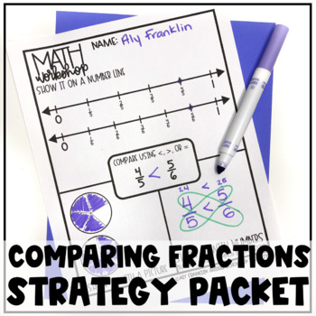 Preview of Comparing Fractions Visual Strategy Printable Practice Activity & Intervention