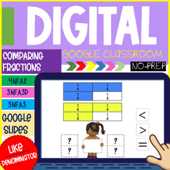 Preview of Comparing Fractions With Like Denominators - Google Classroom Math Activities