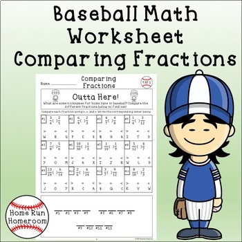 Comparing Fractions Worksheet Fourth Grade - Baseball Riddle {4.NF.2}