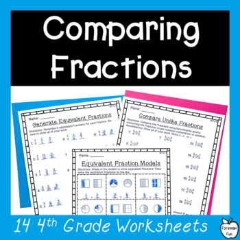 Preview of Comparing Fractions with Like Denominators & Simplifying Fractions Worksheets