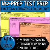 Comparing Fractions and Equivalent Fractions - 4th Grade Test Prep (No Prep)