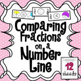 Comparing Fractions on a Number Line Math Worksheet Set