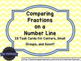 Comparing Fractions on a Number Line - 28 Task Cards for Math
