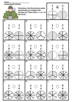 Comparing Fractions using Benchmark Fractions 1 (Tiered) by Alissa Walters