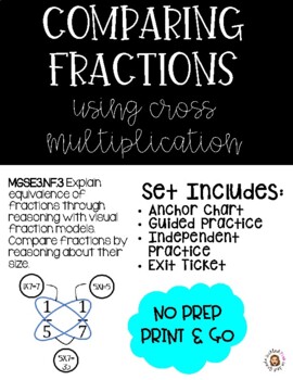 Preview of Comparing Fractions using Cross Multiplication
