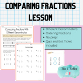 Comparing Fractions with Different Denominators Lesson, Ex