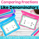 Comparing Fractions with Like Denominators Task Cards