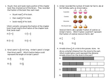 Preview of Comparing Fractions with Like Numerators Problem Solving