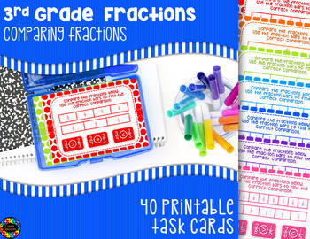 Preview of Comparing Fractions with Pictures Task Cards