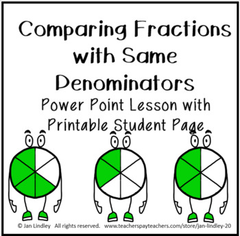 Preview of Comparing Fractions with Same Denominator Power Point Lesson