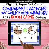 Comparing Fractions Unlike Denominators BOOM Cards & TaskC