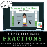 Comparing Fractions with Like Denominators- Boom Cards- Di