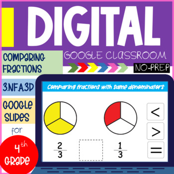 Preview of Comparing Fractions with the Same Denominator | Digital Math - Google Classroom