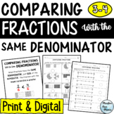 Comparing Fractions with the Same Denominator - Digital and Print