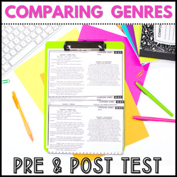 Preview of Comparing Genres Assessments - Pre and Post Test - RL 6.9 - Same Theme