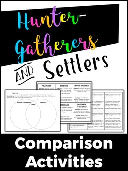 Preview of Early Man (Hunter-gatherers and settlers) Comparison Activities