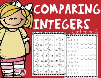 Comparing Integers Worksheets by Catherine S | Teachers Pay Teachers