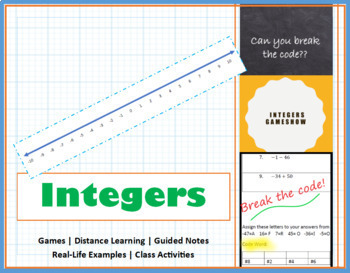 Preview of Integers Comparing Absolute Value Operations Games Distance Remote Learning